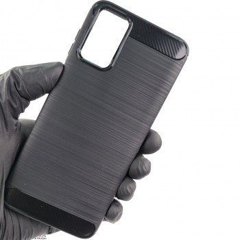 Carbon guminis dėklas - juodas (Motorola Moto G42) Carbon guminis dėklas - juodas (Motorola Moto G42)
